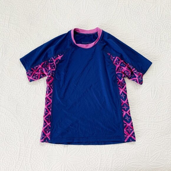 Patagonia‎ Girl's Rashguard Swim Top, Channel Blue - Picture 2 of 5